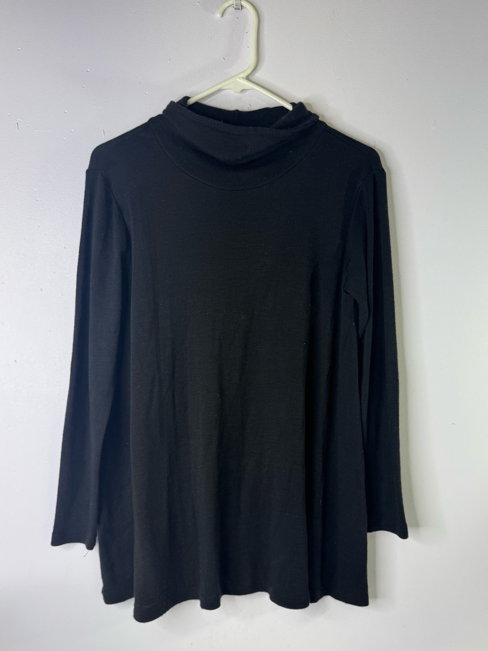 Foil Merino turtleneck tunic-length hem relaxed cowl neck Small